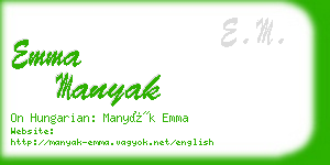 emma manyak business card